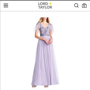 NWT Adrianna Papell long chiffon dress lilac grey